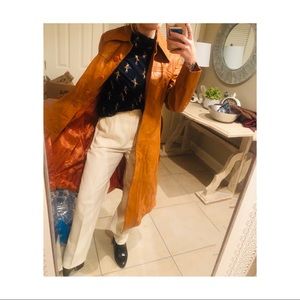 🧡Suburban Heritage leather caramel trench coat🧡